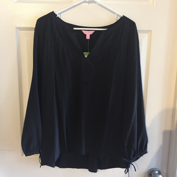 Lilly Pulitzer Tops - NWT Lilly Pulitzer Nadia Silk Top - Black